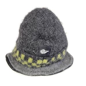 EVEREST DESIGNS Hat Knit 100% Wool Fleece Lined Beanie Cap Made in Nepal Gray